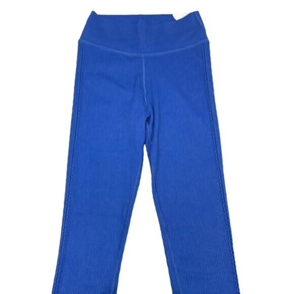 NWT OFFLINE By Aerie Hi-Rise Seamless Cable 7/8 Leggings Sz XS Blue - Picture 3 of 7